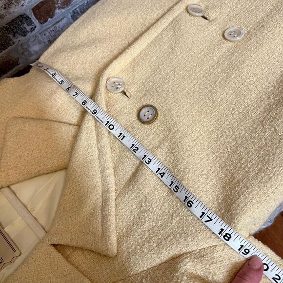 Stevens Forstmann 1950s Cream Wool Tweed Double Breasted Long Winter Coat - Picture 15 of 16